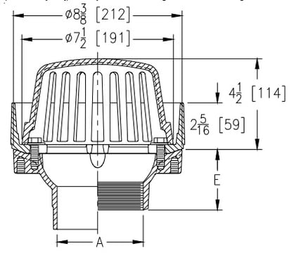 Zurn Z125-89 Roof Drain - 2-In. External Water Dam Zurn Z125-89 Roof Drain - 2-In. External Water Dam